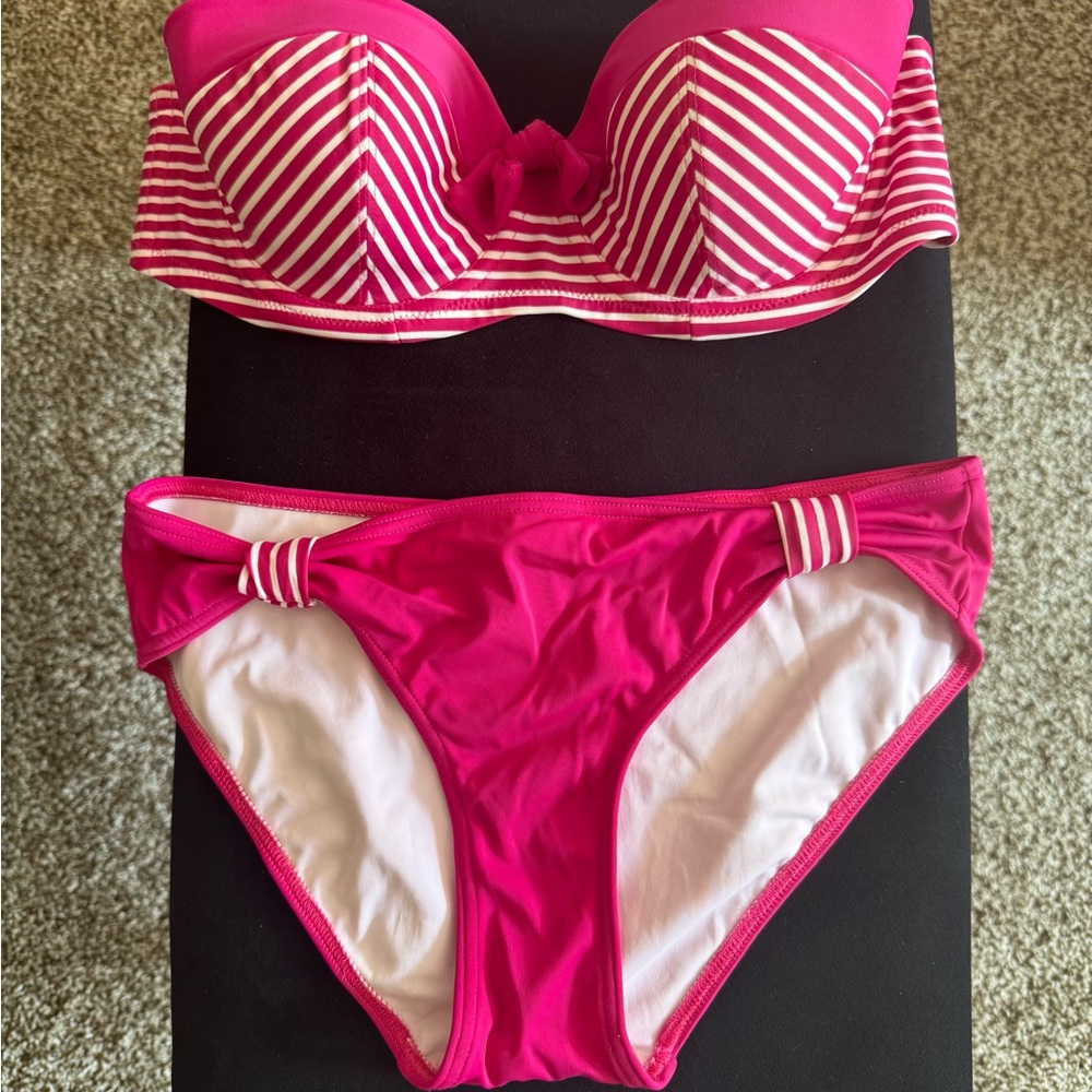 Freya Pink and White Striped Bikini